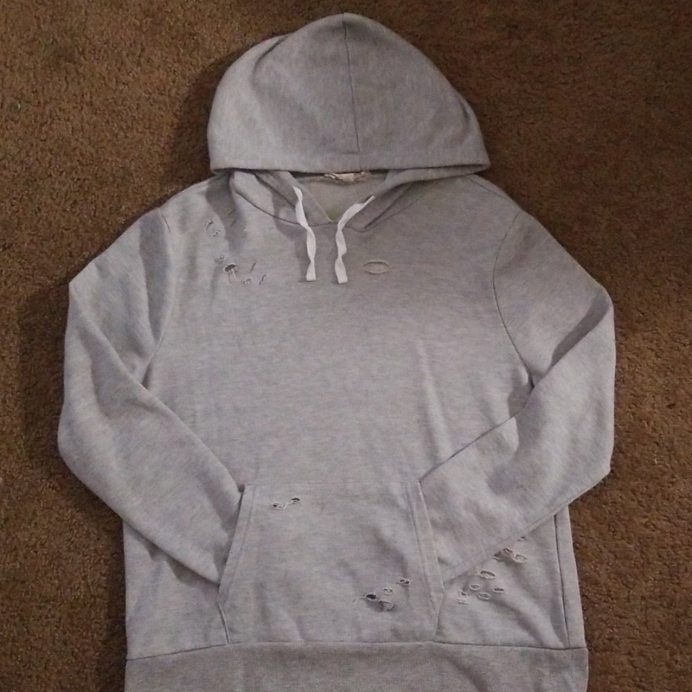 Grey Hoodie w/rips